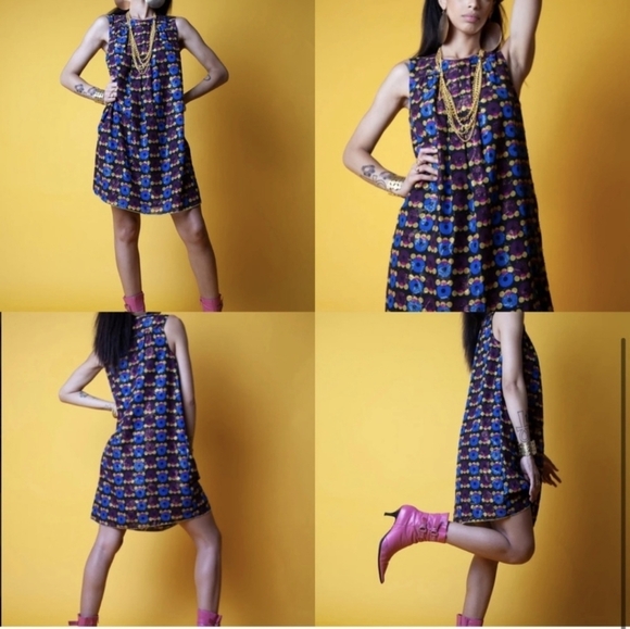 Anna Sui sleeveless metallic dress 20th Anniversary Collection - Picture 5 of 12